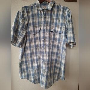 Filson Twin Lakes Short Sleeve Sport Shirt Button Up Lightweight Plaid  Mens L